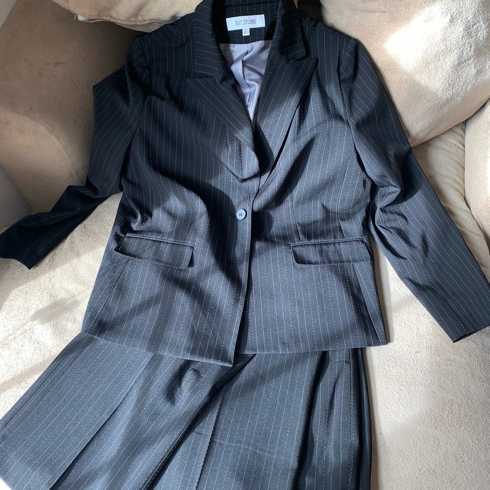 Black stripped suit